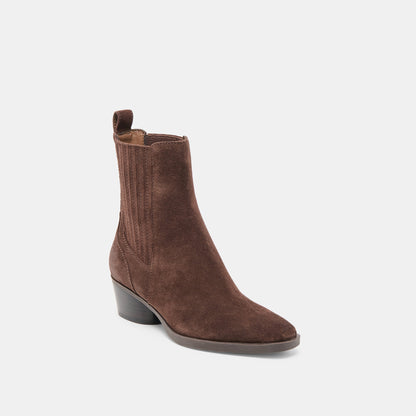 Faint H2O Waterproof Dk Brown Suede Booties | Dolce Vita
