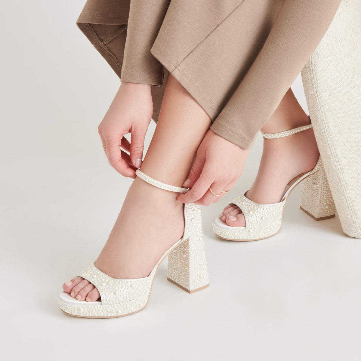 PANDRO PEARL HEELS TRUE WHITE SATIN
 – Dolce Vita | Dolce Vita
