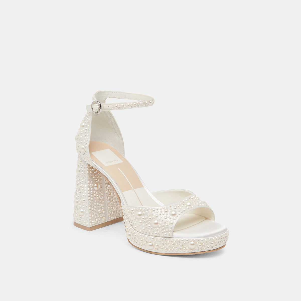 PANDRO PEARL HEELS TRUE WHITE SATIN
 – Dolce Vita | Dolce Vita