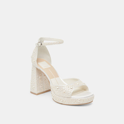 PANDRO PEARL HEELS TRUE WHITE SATIN
 – Dolce Vita | Dolce Vita