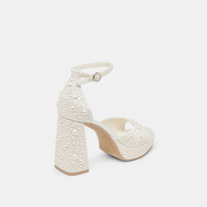 PANDRO PEARL HEELS TRUE WHITE SATIN
 – Dolce Vita | Dolce Vita