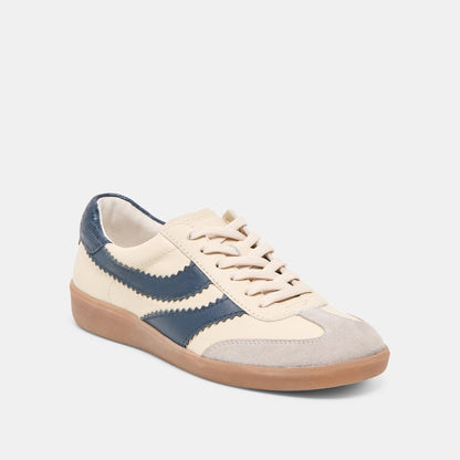 Merit White Navy Leather Sneakers | Dolce Vita