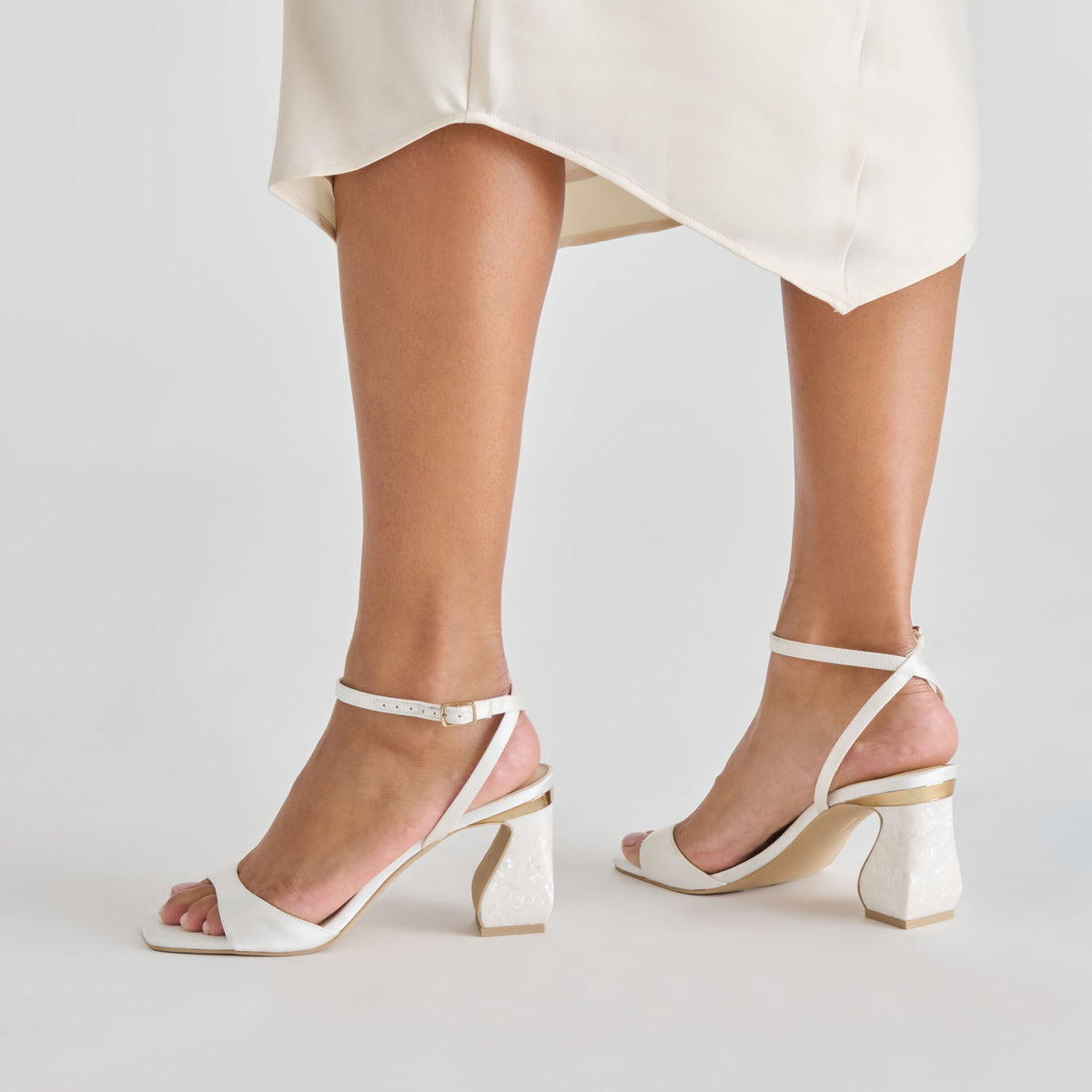 Tilda True White Satin Heels | Dolce Vita