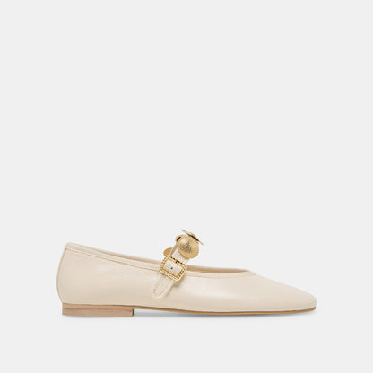 Relan Off White Leather Ballet Flats | Dolce Vita