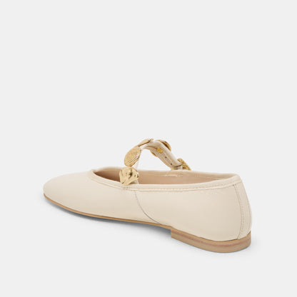 Relan Off White Leather Ballet Flats | Dolce Vita