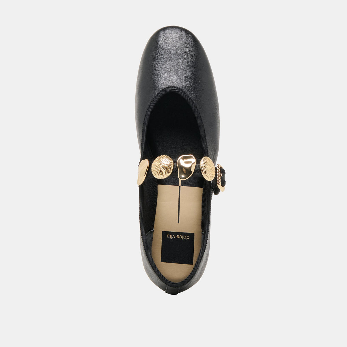 Relan Black Leather Ballet Flats | Dolce Vita