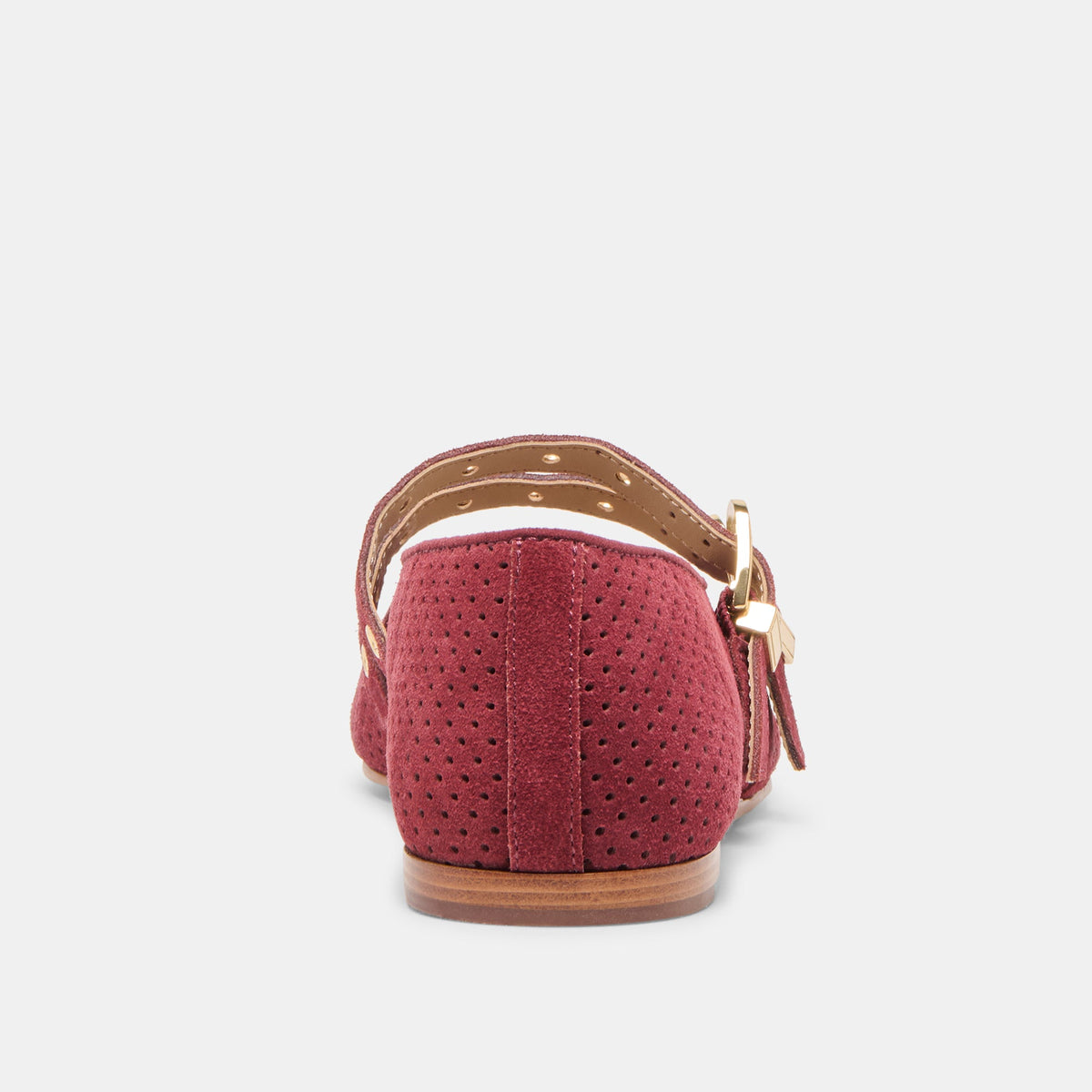 Baylee Grommet Oxblood Perforated Suede Ballet Flats | Dolce Vita
