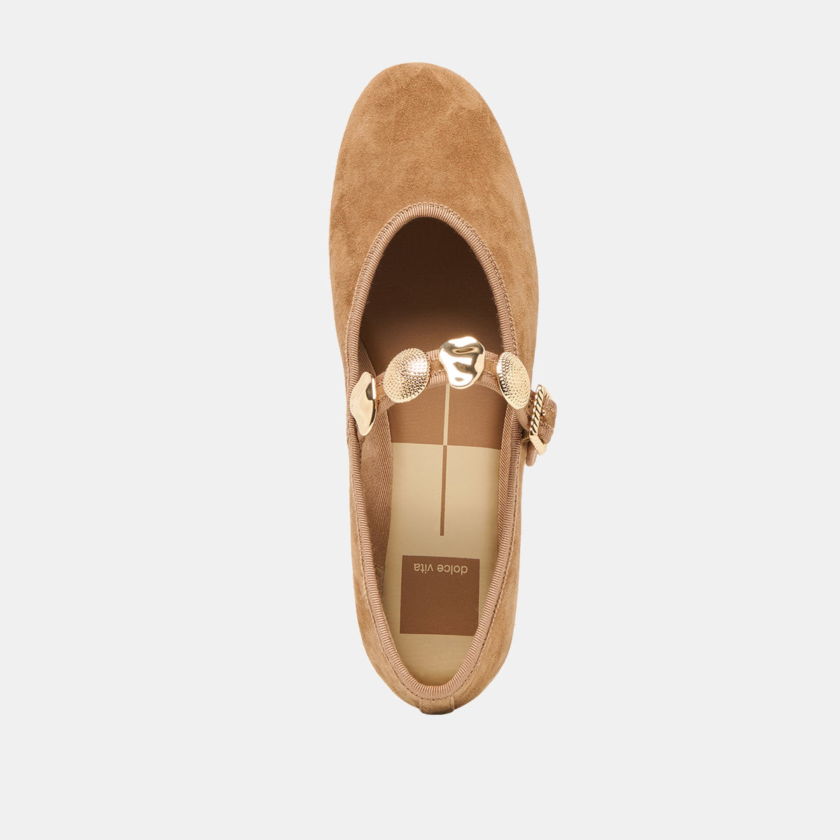 Relan Lt Brown Suede Ballet Flats | Dolce Vita