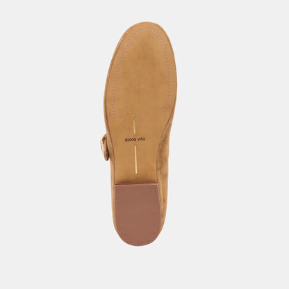 Relan Lt Brown Suede Ballet Flats | Dolce Vita