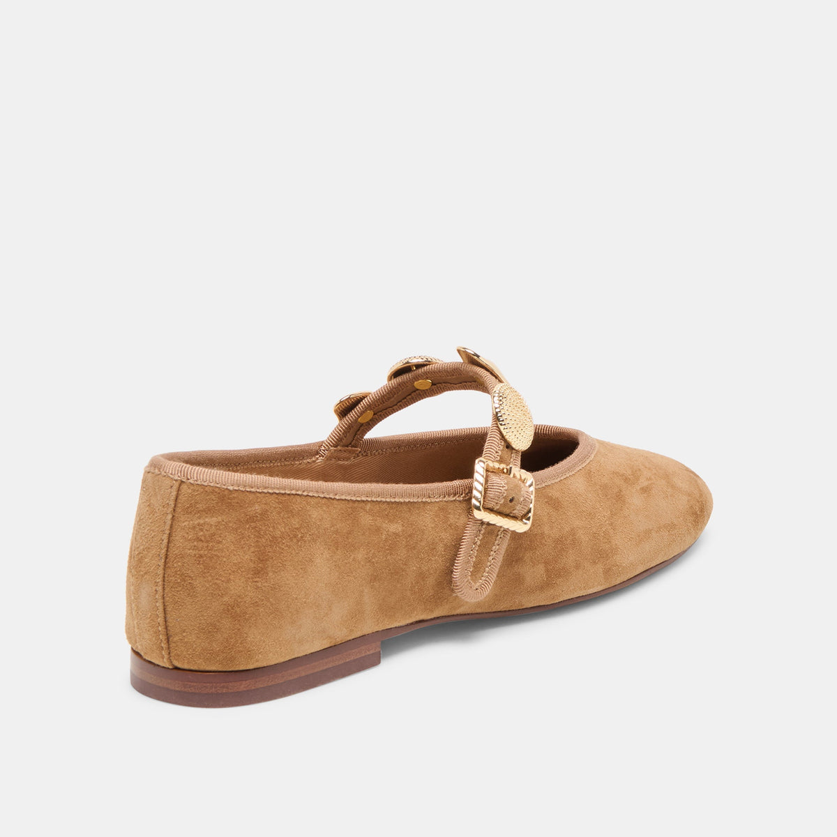 Relan Lt Brown Suede Ballet Flats | Dolce Vita