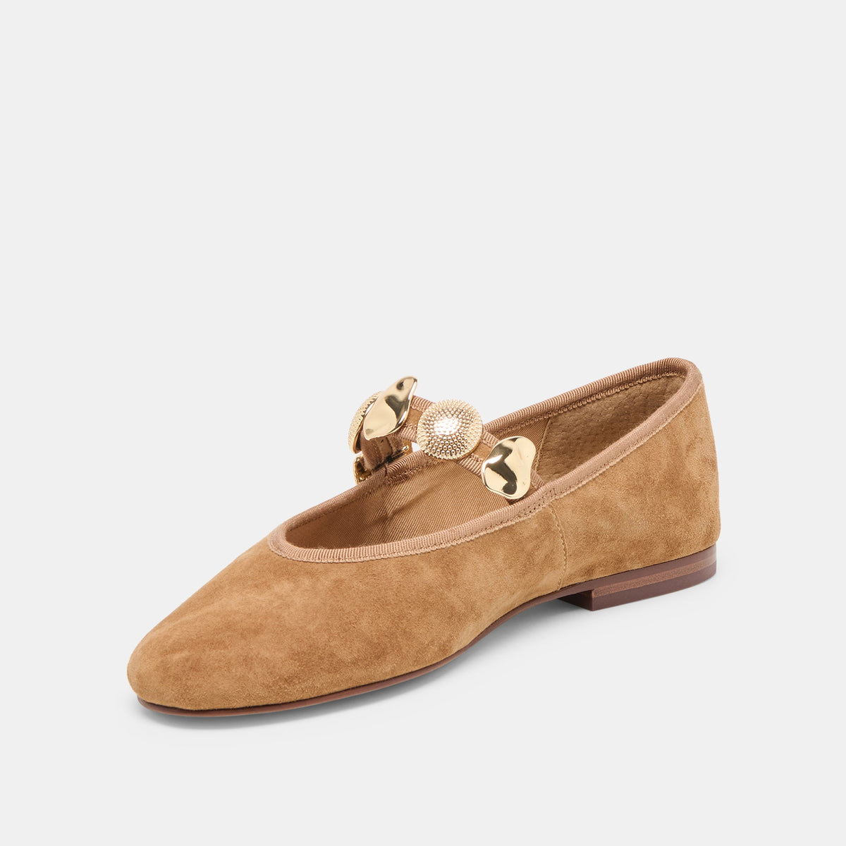 Relan Lt Brown Suede Ballet Flats | Dolce Vita