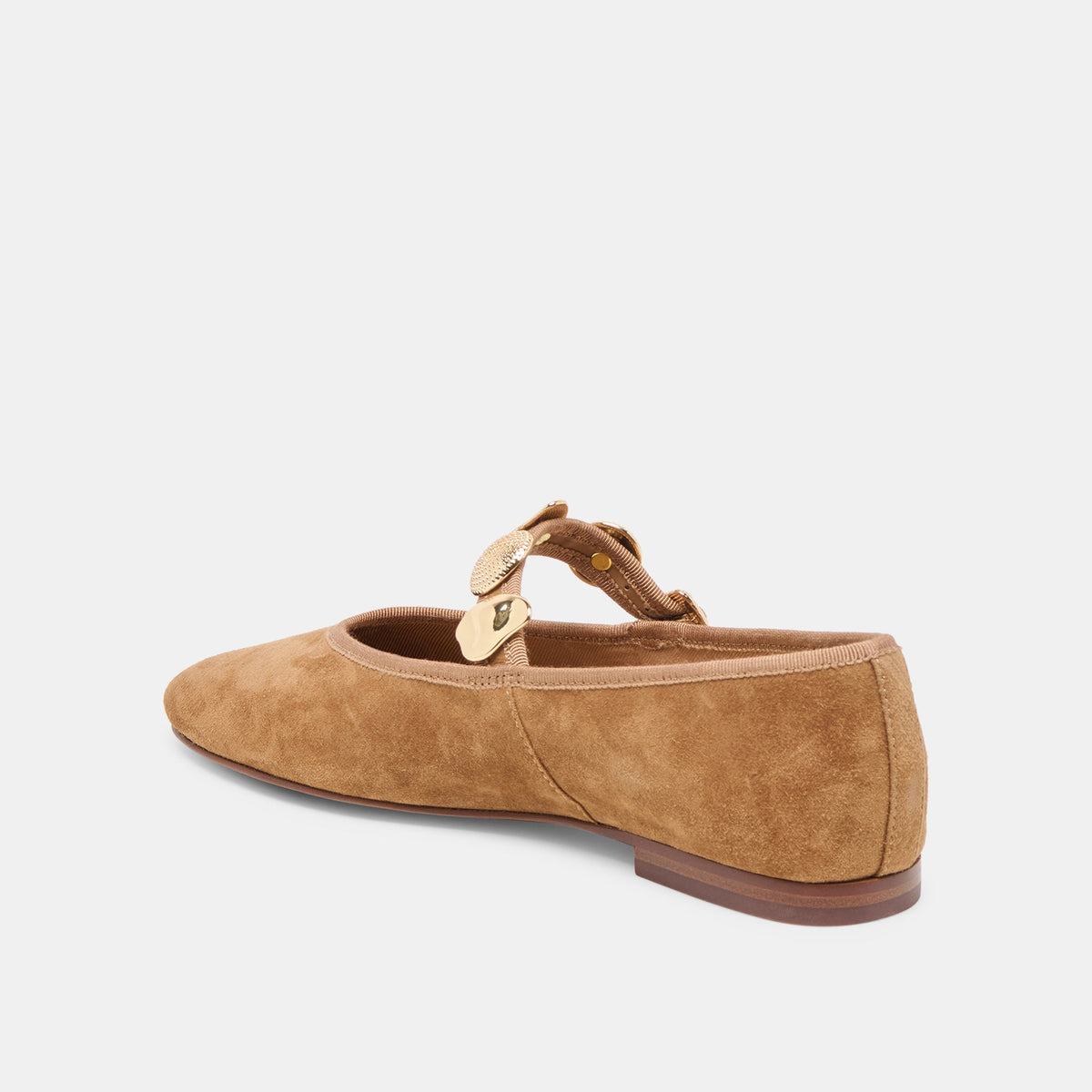 Relan Lt Brown Suede Ballet Flats | Dolce Vita
