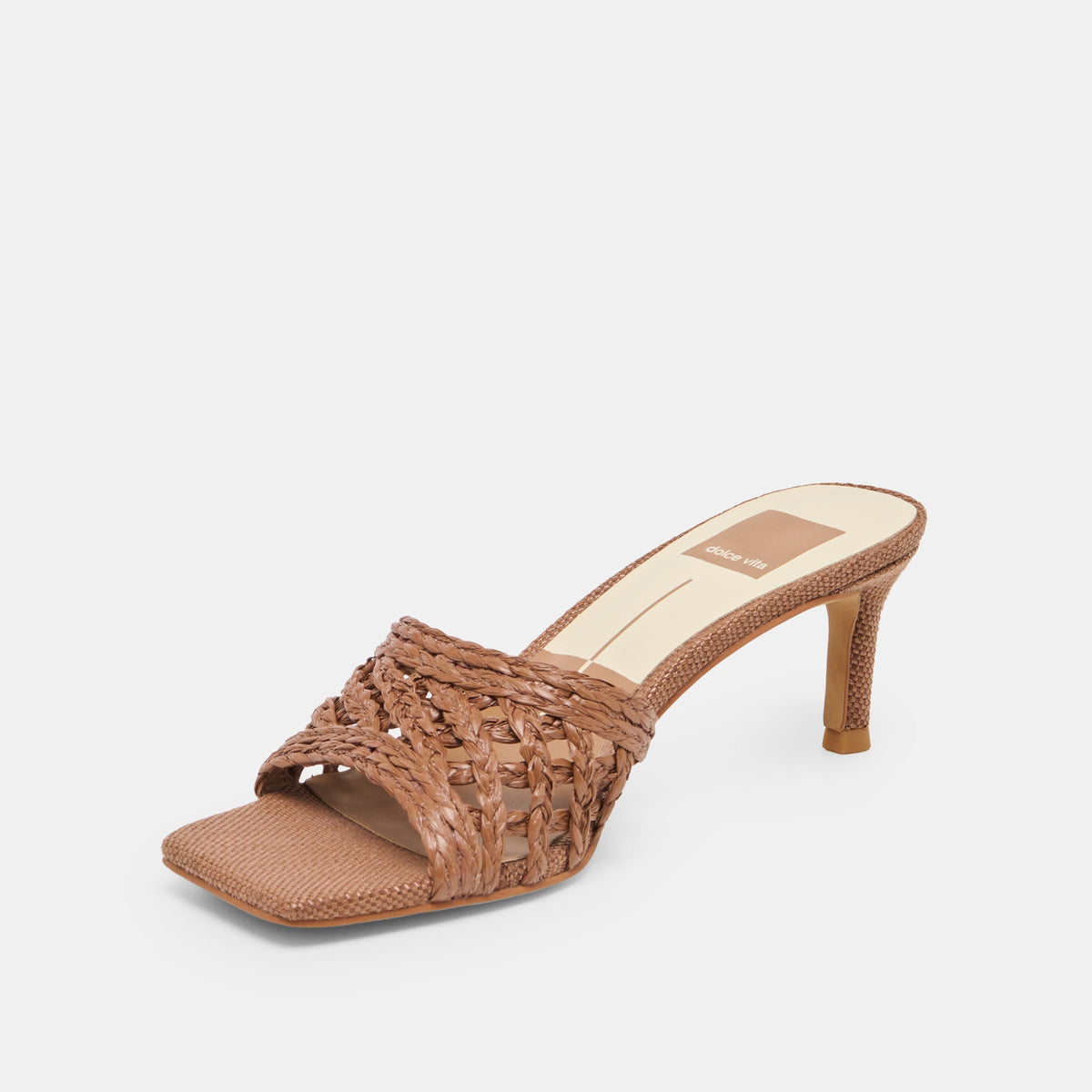 Bowen Cognac Raffia Heels | Dolce Vita