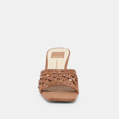Bowen Cognac Raffia Heels | Dolce Vita