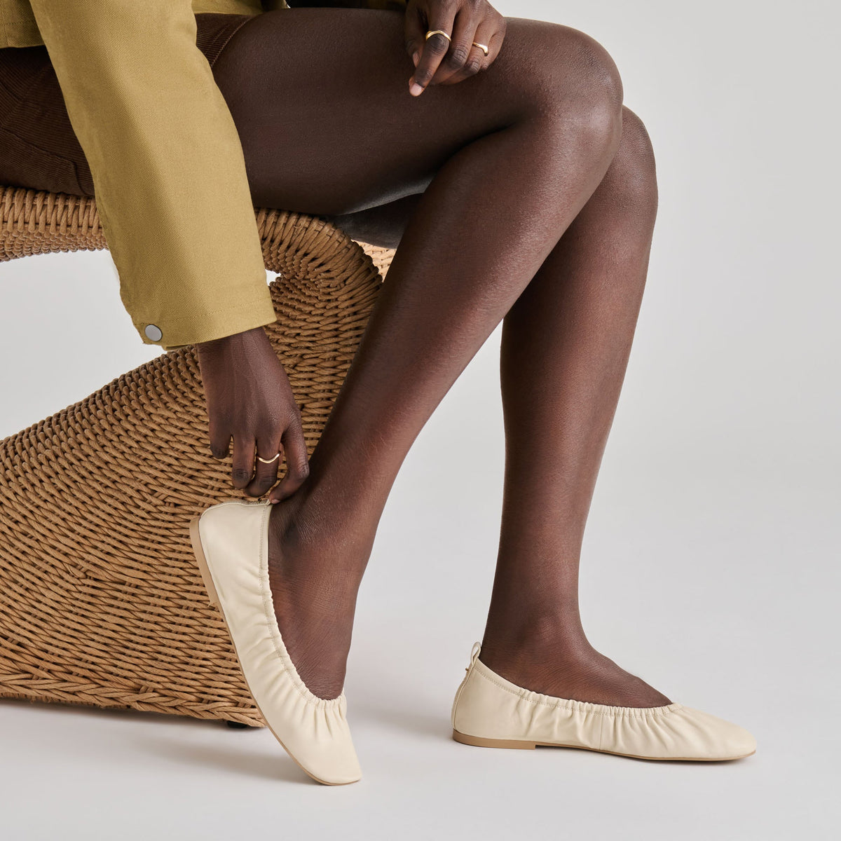 Conrad Bone Leather Ballet Flats | Dolce Vita