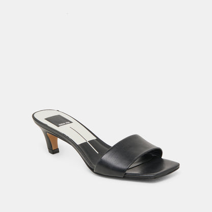 Rexa Black Leather Heels | Dolce Vita