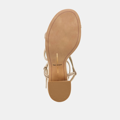 Fizzy Gold Leather Heels | Dolce Vita