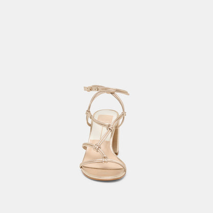 Fizzy Gold Leather Heels | Dolce Vita