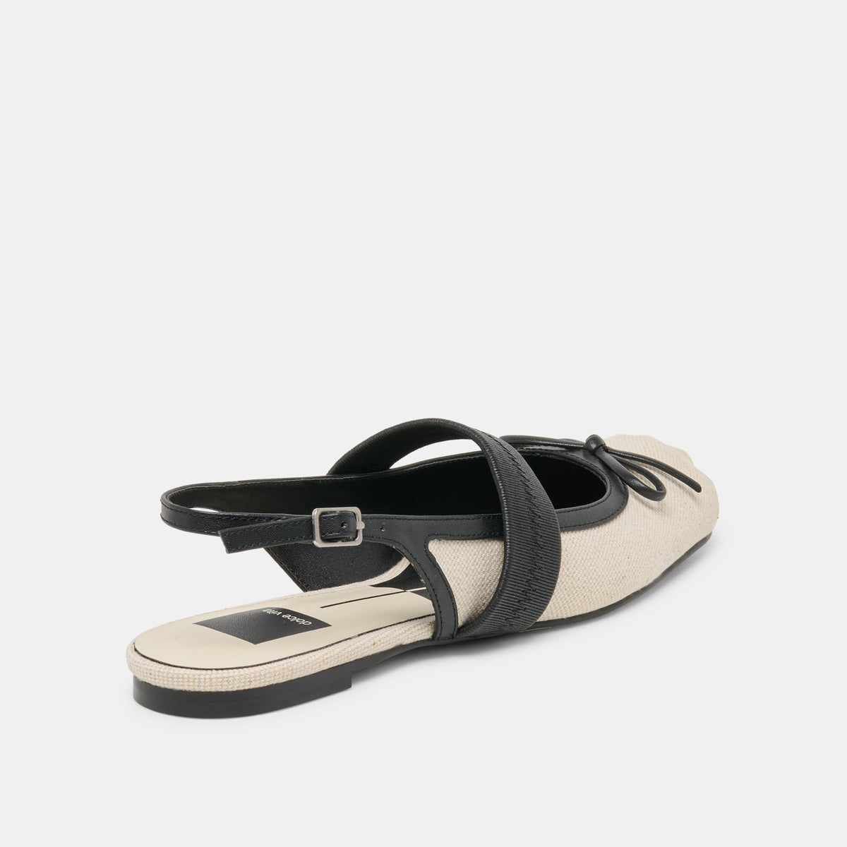 Grifan Natural Black Linen Flats | Dolce Vita