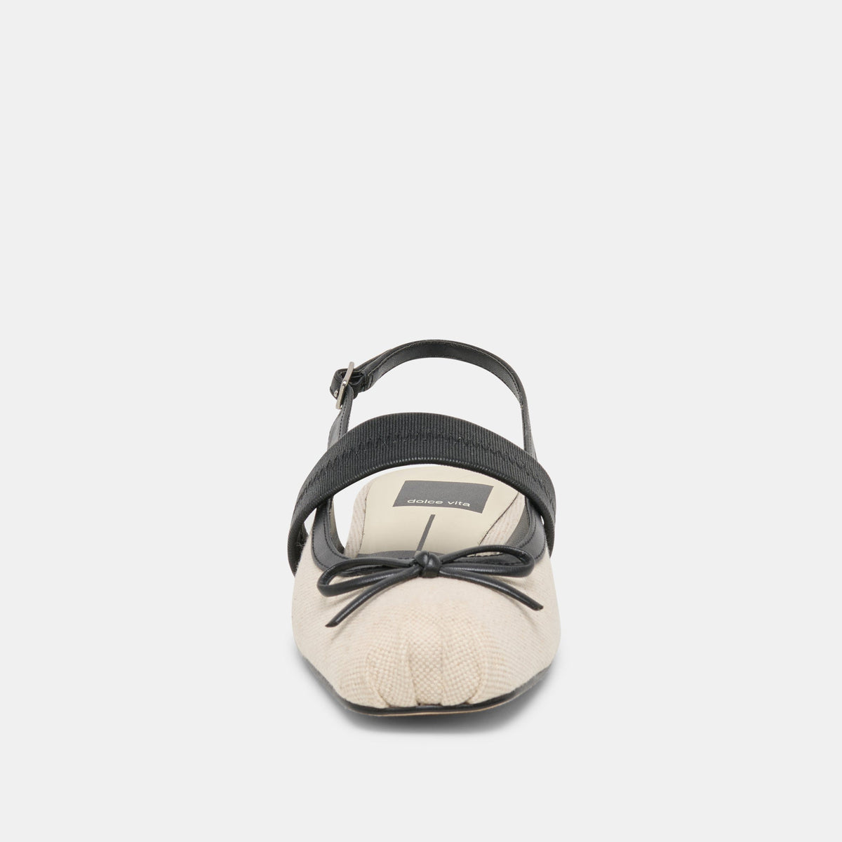 Grifan Natural Black Linen Flats | Dolce Vita