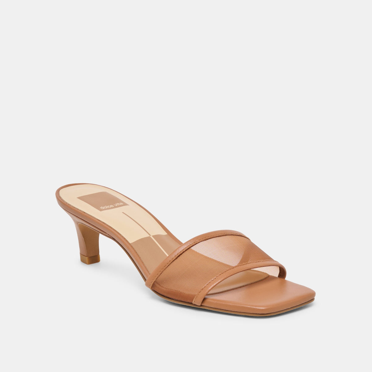 Rexa Mesh Caramel Mesh Heels | Dolce Vita