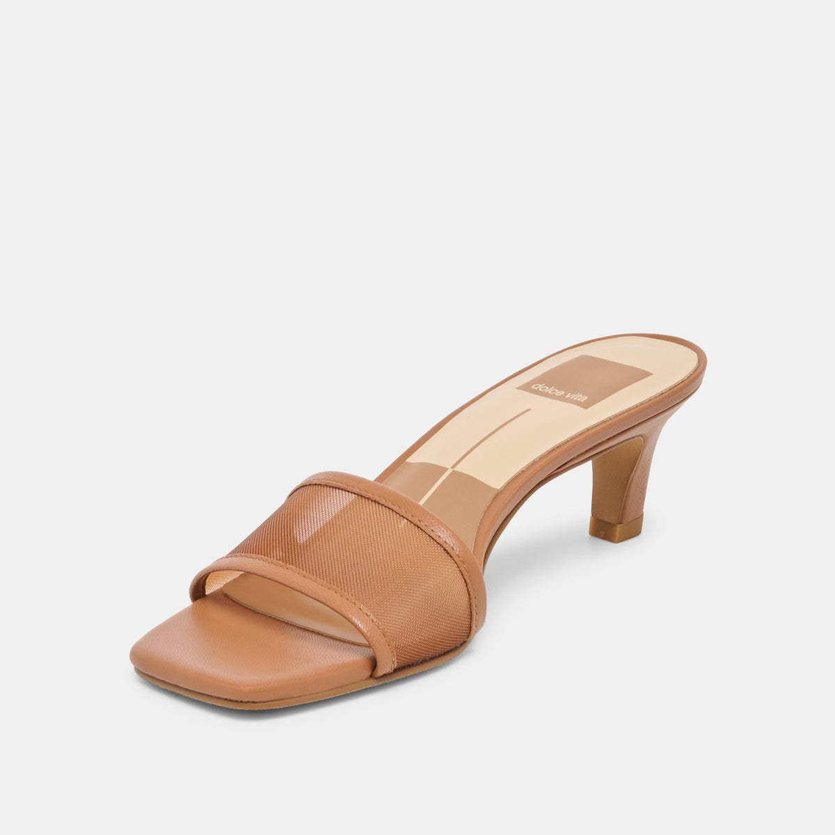 Rexa Mesh Caramel Mesh Heels | Dolce Vita