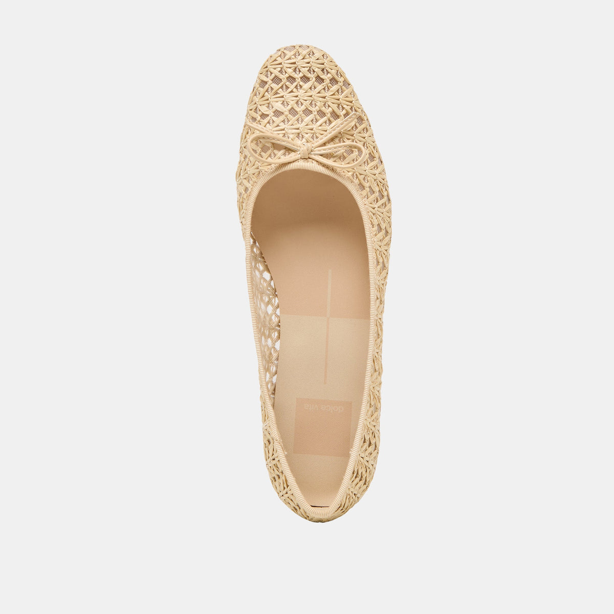 Ulicia Lt Natural Cross Hatch Raffia Ballet Flats | Dolce Vita