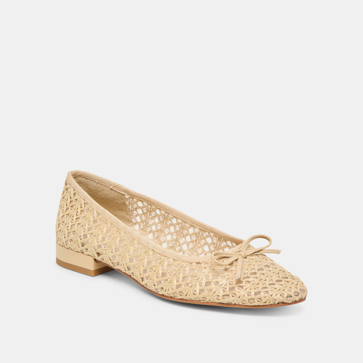 Ulicia Lt Natural Cross Hatch Raffia Ballet Flats | Dolce Vita