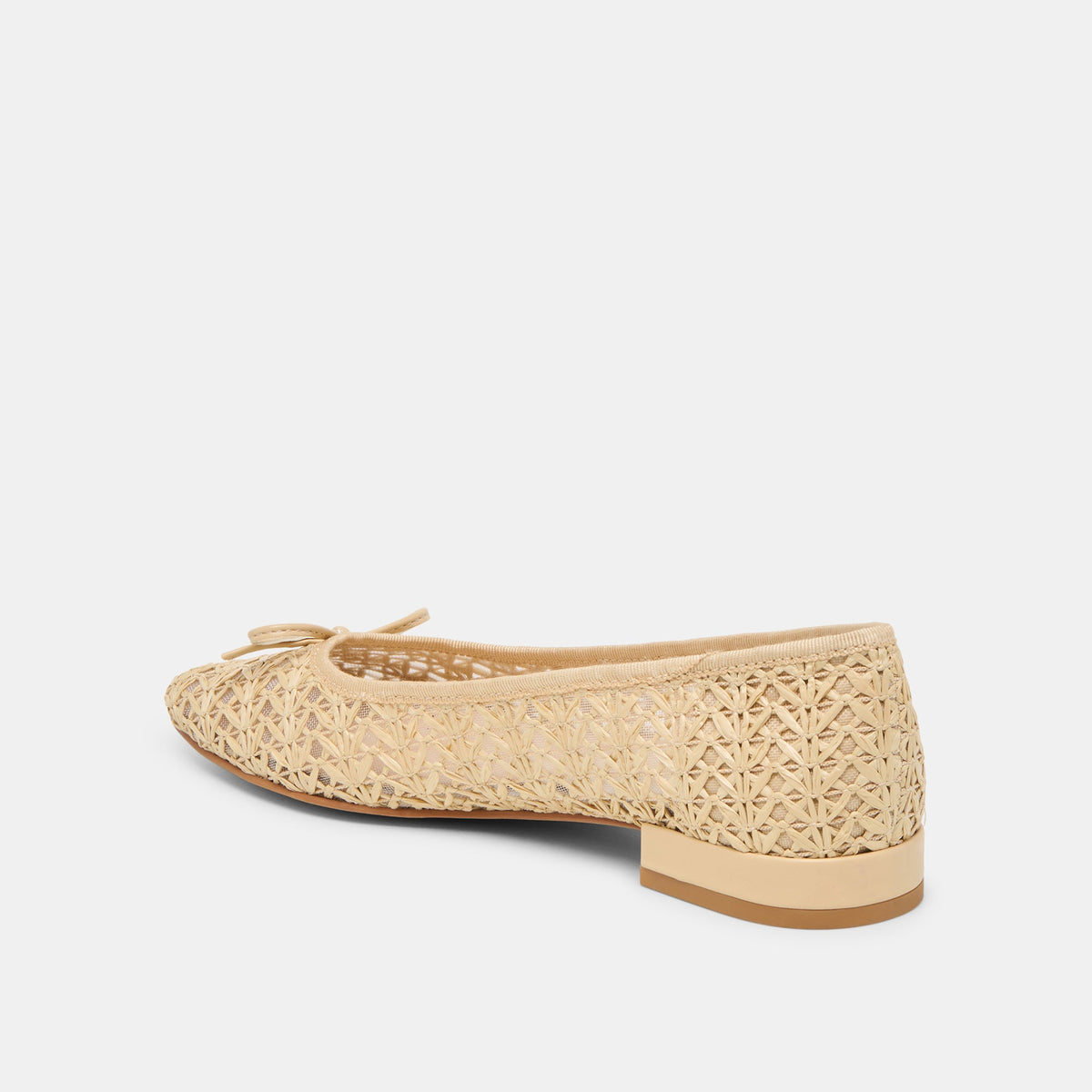 Ulicia Lt Natural Cross Hatch Raffia Ballet Flats | Dolce Vita
