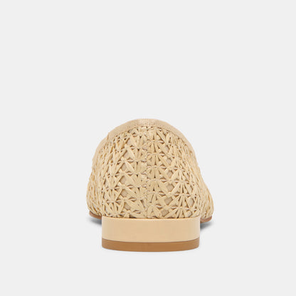 Ulicia Lt Natural Cross Hatch Raffia Ballet Flats | Dolce Vita