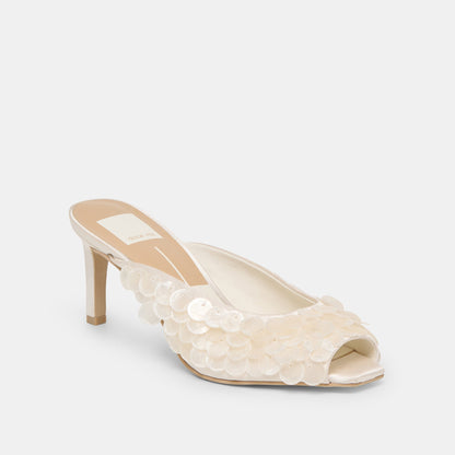 Samary Confetti Off White Satin Heels | Dolce Vita