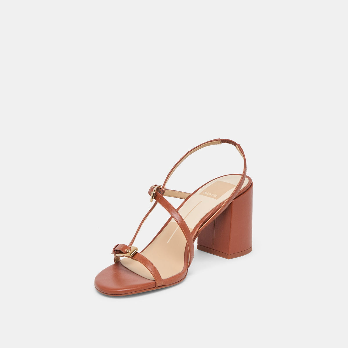 Faye Cognac Leather Heels | Dolce Vita