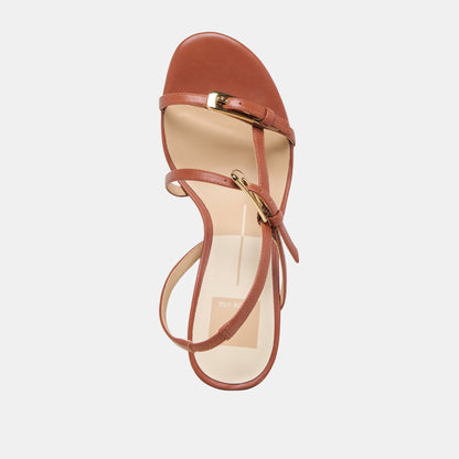 Faye Cognac Leather Heels | Dolce Vita
