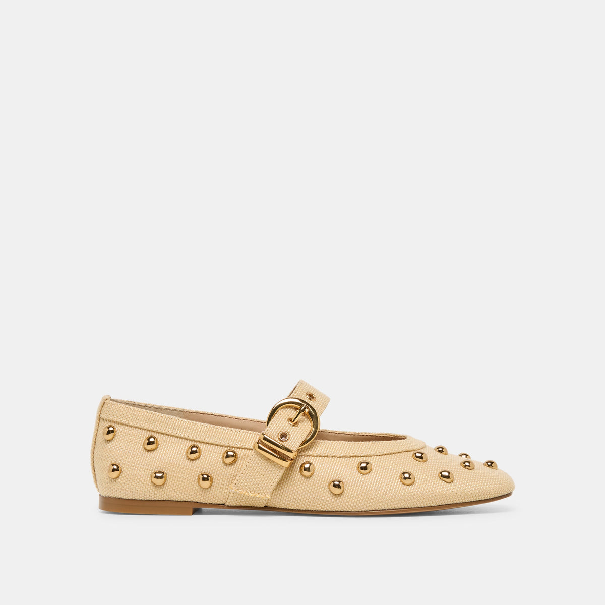 Mikel Stud Lt Natural Raffia Ballet Flats | Dolce Vita