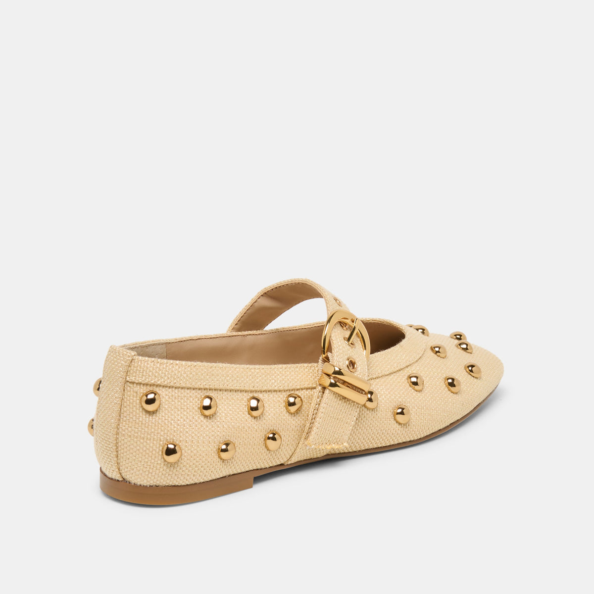 Mikel Stud Lt Natural Raffia Ballet Flats | Dolce Vita