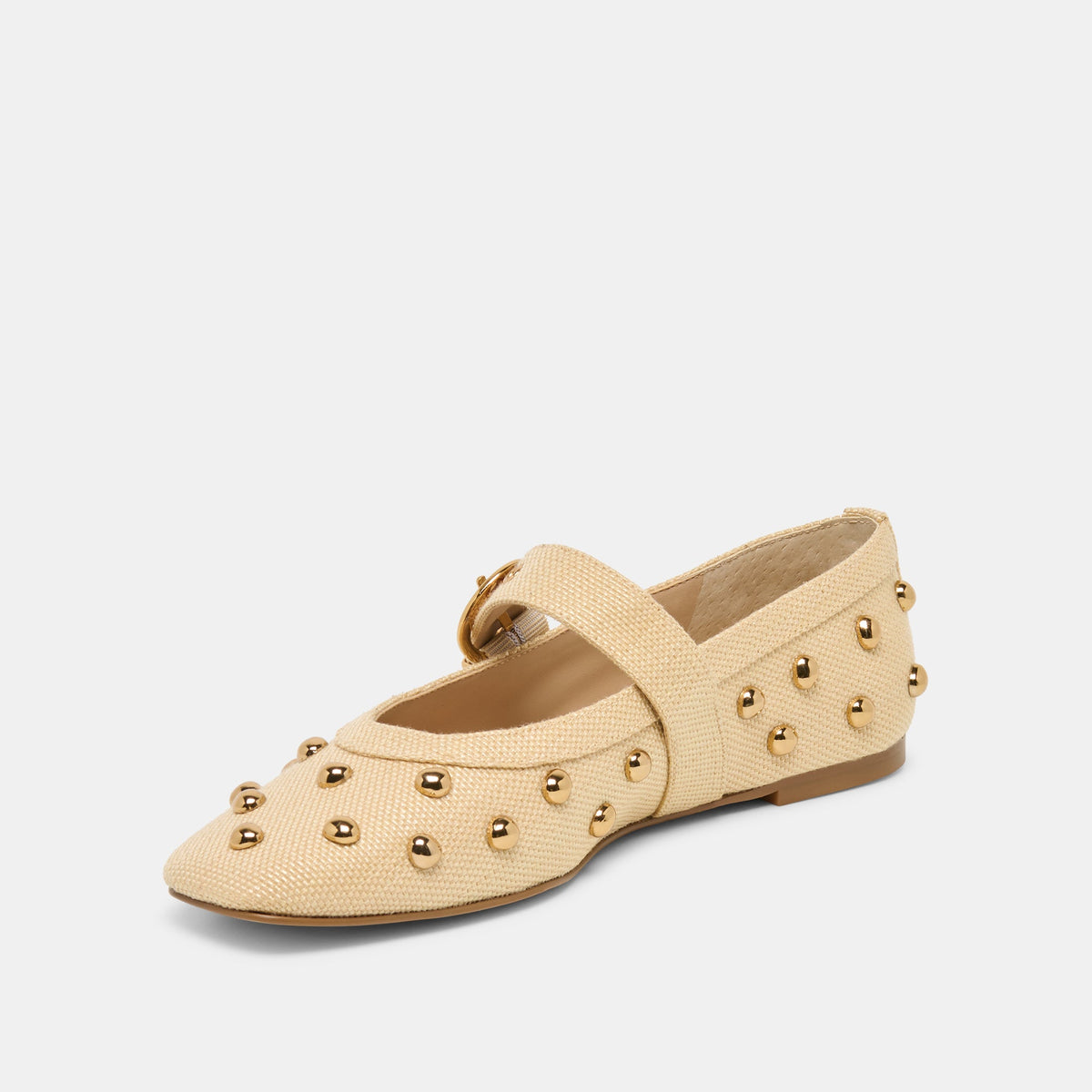 Mikel Stud Lt Natural Raffia Ballet Flats | Dolce Vita