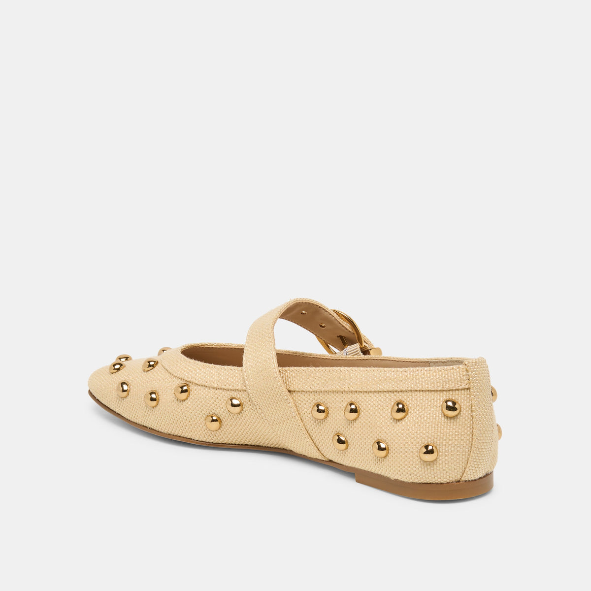 Mikel Stud Lt Natural Raffia Ballet Flats | Dolce Vita