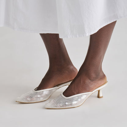 Cleo Ivory Sequin Heels | Dolce Vita