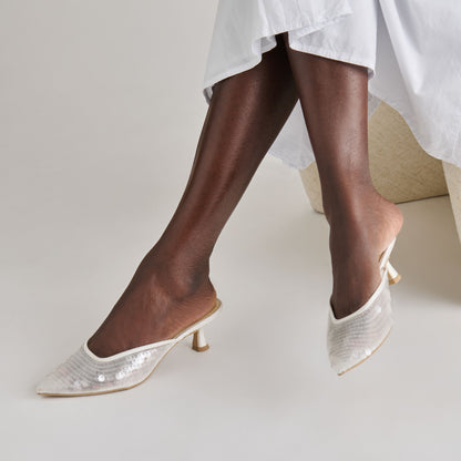 Cleo Ivory Sequin Heels | Dolce Vita