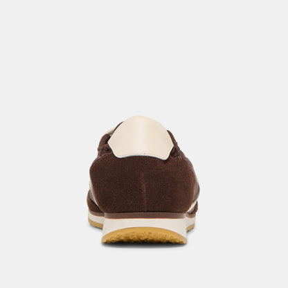 Sariya Dk Brown Nylon Sneakers | Dolce Vita