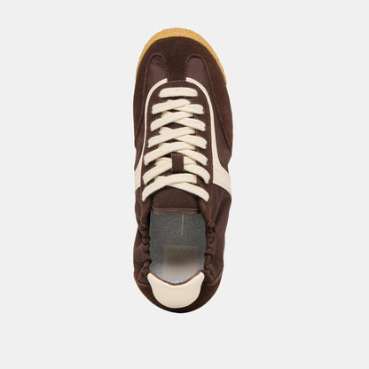Sariya Dk Brown Nylon Sneakers | Dolce Vita