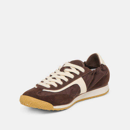 Sariya Dk Brown Nylon Sneakers | Dolce Vita