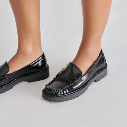 Merek Midnight Boxleather Loafers | Dolce Vita