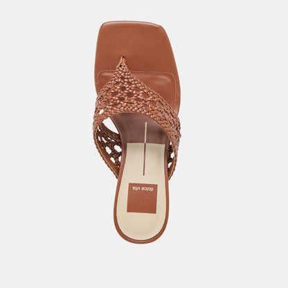 Barlo Cognac Woven Stella Heels | Dolce Vita
