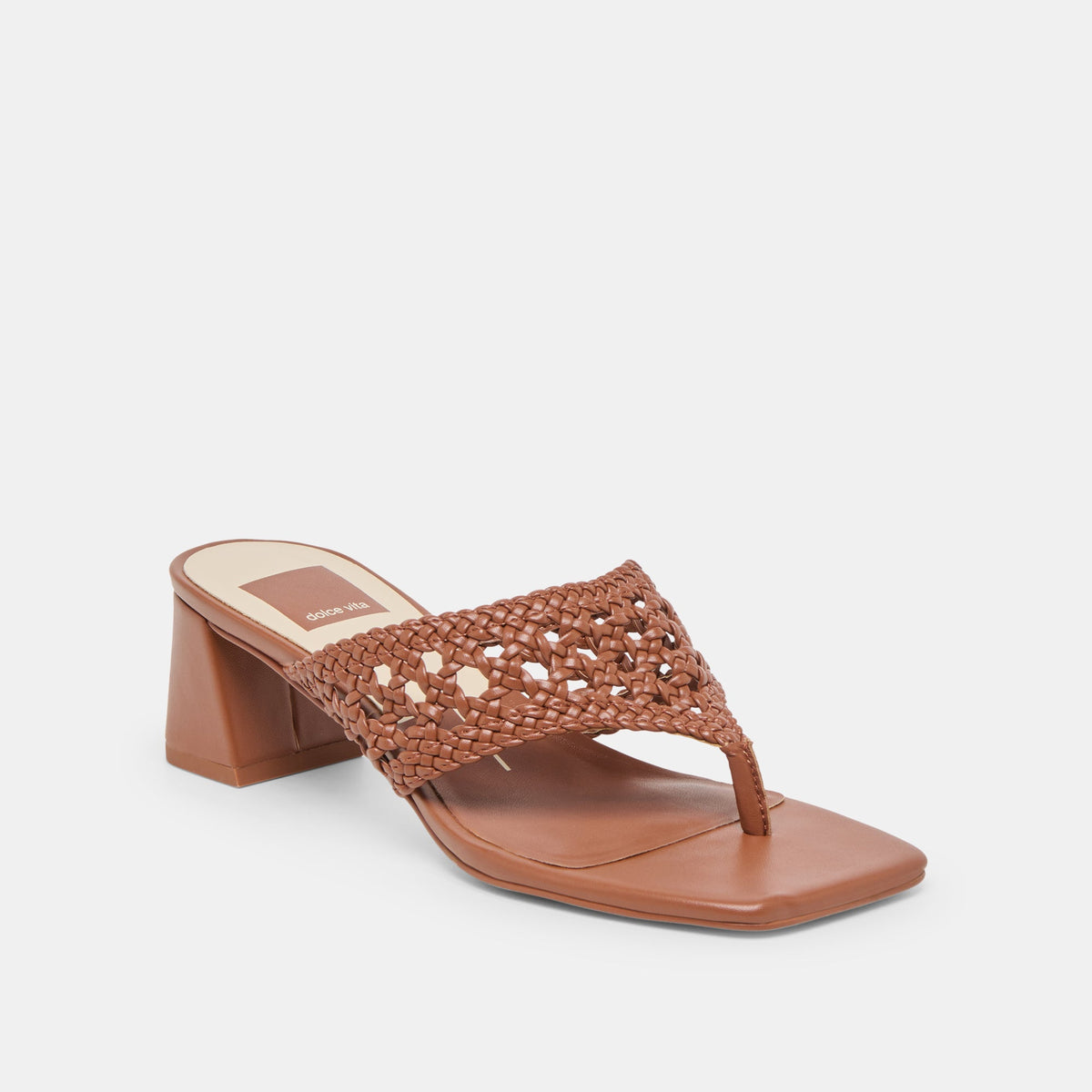 Barlo Cognac Woven Stella Heels | Dolce Vita