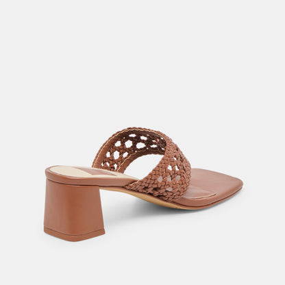 Barlo Cognac Woven Stella Heels | Dolce Vita