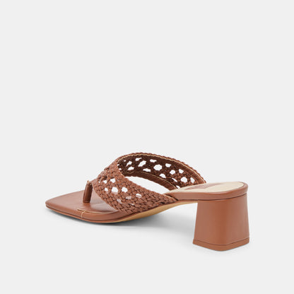 Barlo Cognac Woven Stella Heels | Dolce Vita