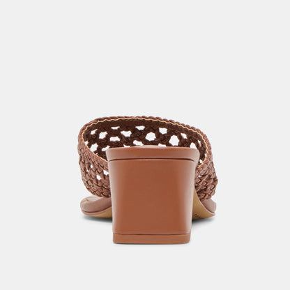 Barlo Cognac Woven Stella Heels | Dolce Vita