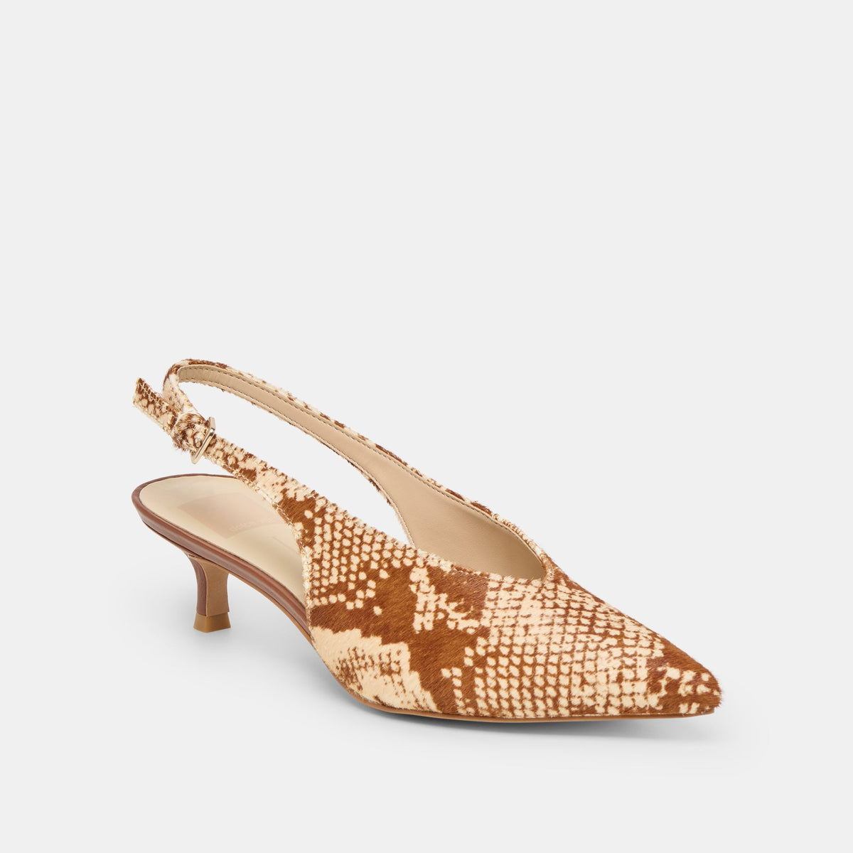 Alenna Brown Snake Calf Hair Heels | Dolce Vita