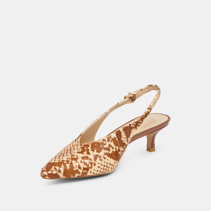 Alenna Brown Snake Calf Hair Heels | Dolce Vita